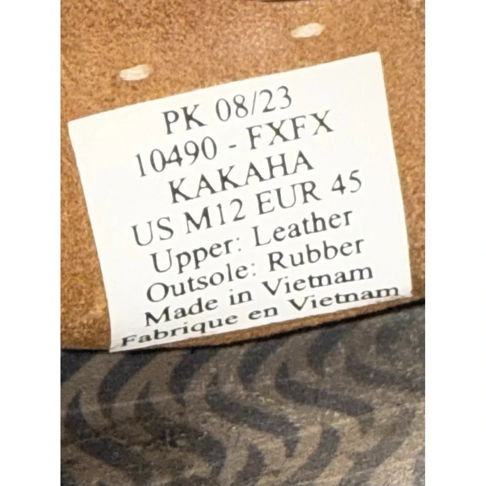Men's Olukai Kakaha Leather Slip-on Shoes US Size Men's 12 Fox 10490-FXFX